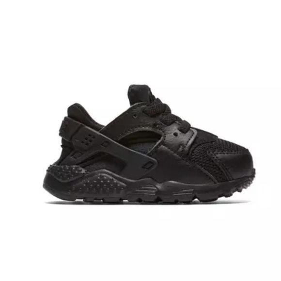 BLACK ON BLACK TODDLER NIKE HUARACHES SIZE 4C - Picture 1 of 5